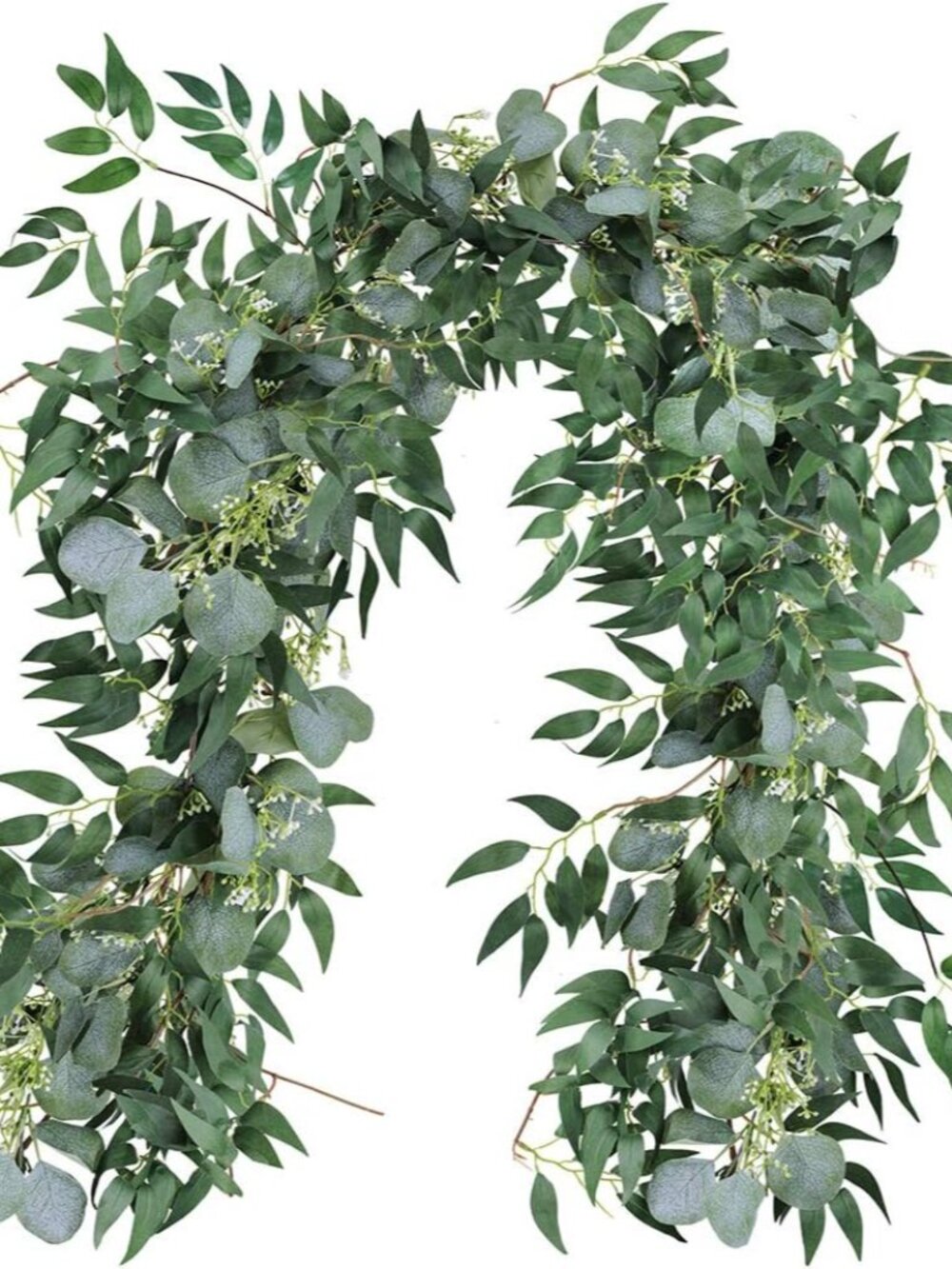 Fake Greenery Garlands Artificial Silver Dollar Eucalyptus Garland in Grey Green